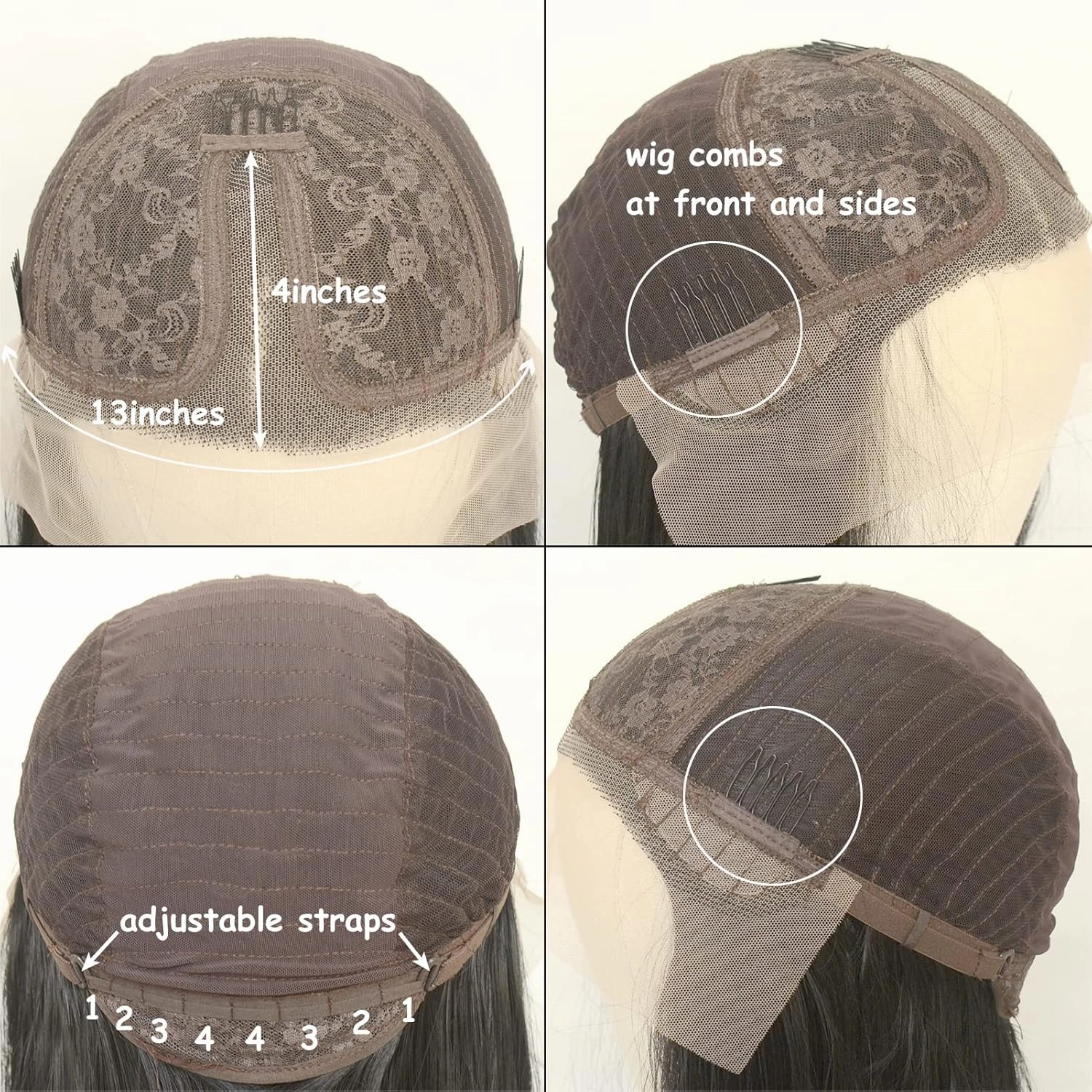 Dark Brown Lace Front Wigs Synthetic T Lace Long Straight Chocolate Brown Synthetic Hair Replacement Wigs for Black Women 22 inch Daily Wear Party Cosplay (T-Part Lace, Dark Brown,Straight)