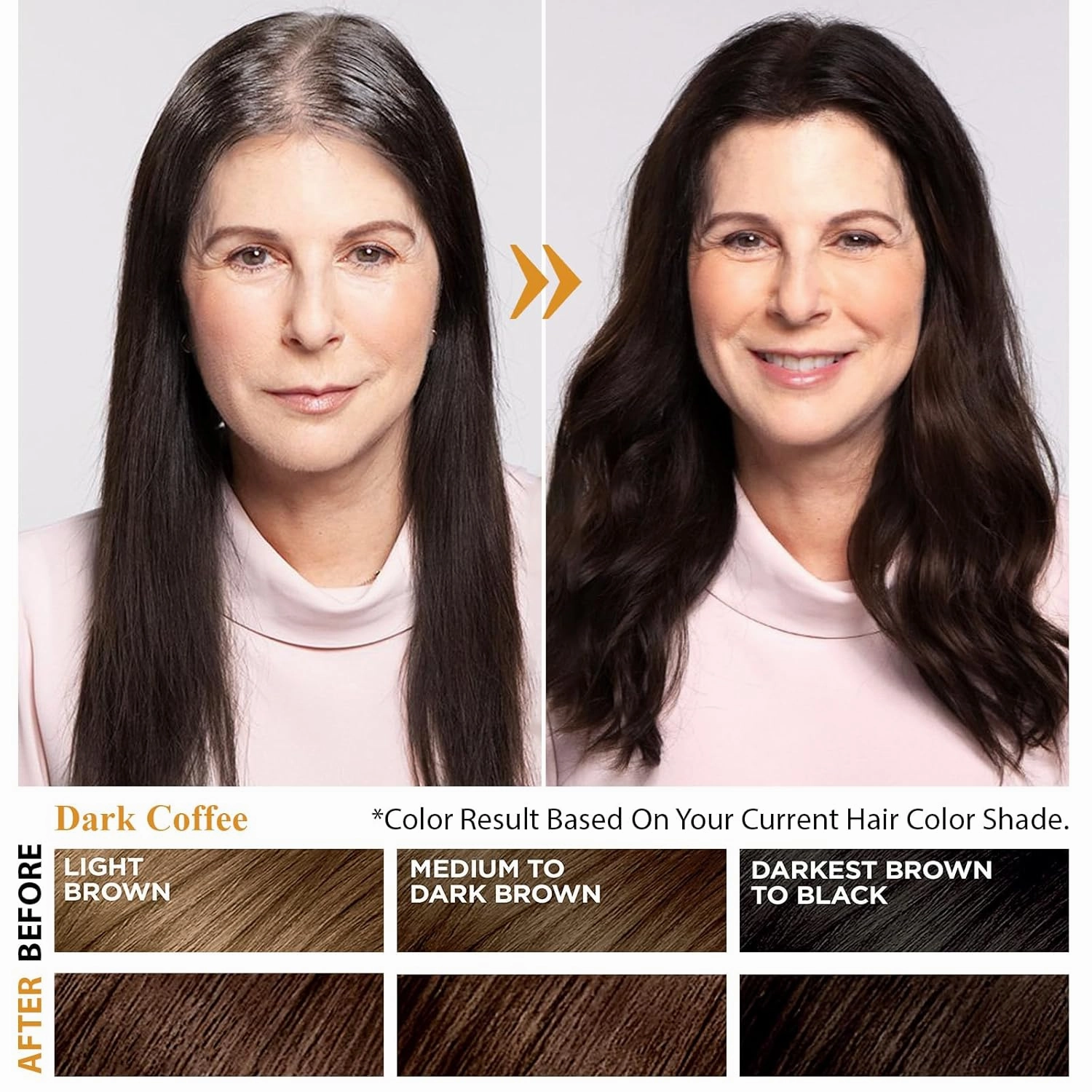 Dark Coffee Hair Dye Shampoo 3-in-1, Effective Gray Hair Coverage in Minutes, Argan Oil Hair Color Shampoo for Women Men, Instant Brown Shampoo Hair Dye, Lasts 4 Weeks, Damage-Free, Champu Para Canas