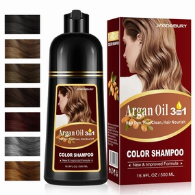 Dark Coffee Hair Dye Shampoo 3-in-1, Effective Gray Hair Coverage in Minutes, Argan Oil Hair Color Shampoo for Women Men, Instant Brown Shampoo Hair Dye, Lasts 4 Weeks, Damage-Free, Champu Para Canas