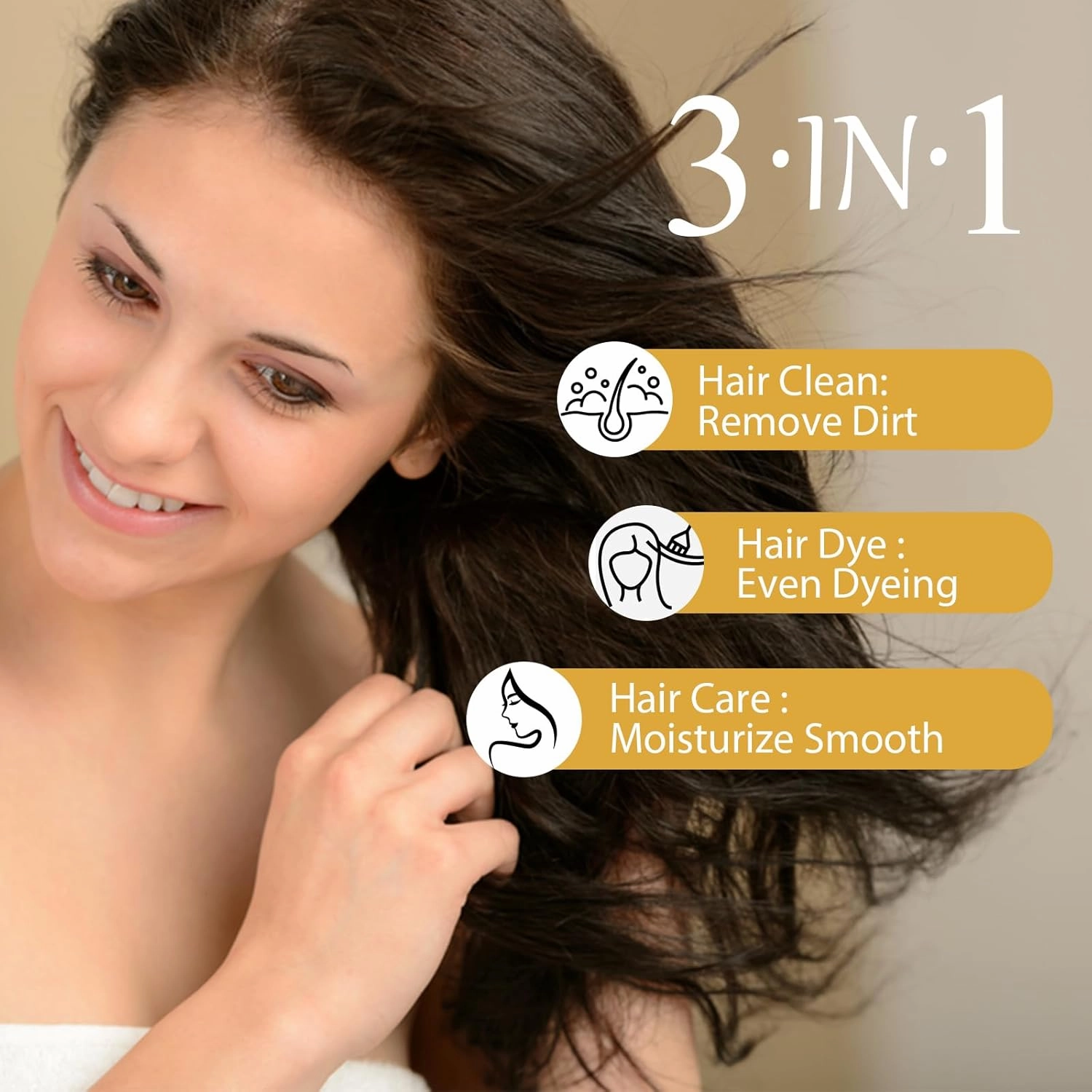Dark Coffee Hair Dye Shampoo 3-in-1, Effective Gray Hair Coverage in Minutes, Argan Oil Hair Color Shampoo for Women Men, Instant Brown Shampoo Hair Dye, Lasts 4 Weeks, Damage-Free, Champu Para Canas