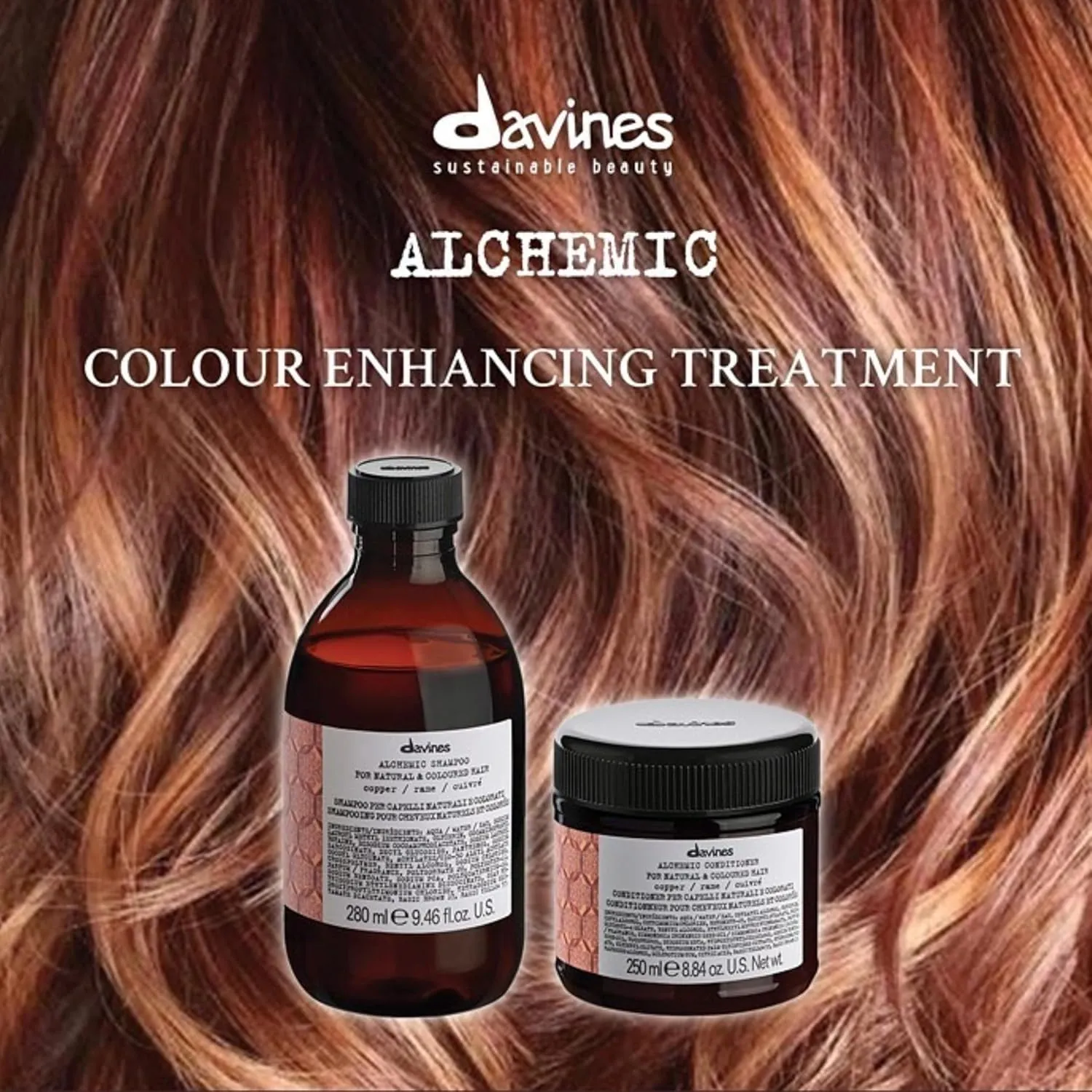 Davines Alchemic Shampoo, Safe Cleansing for Color Treated Hair, 6 Vibrant Shades To Illuminiate And Intensify