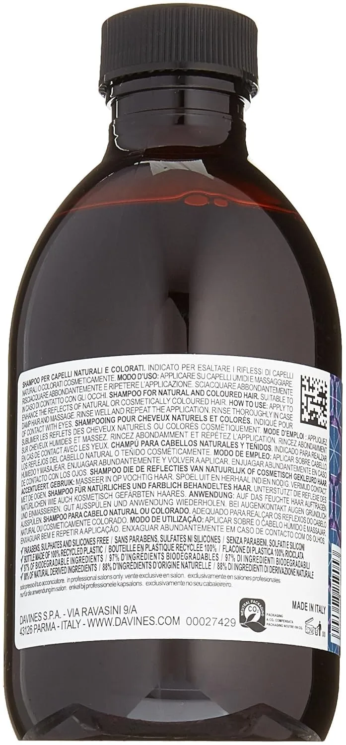 Davines Alchemic Shampoo, Safe Cleansing for Color Treated Hair, 6 Vibrant Shades To Illuminiate And Intensify