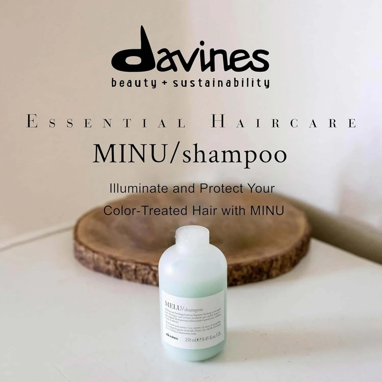 Davines MINU Shampoo, Color Retention Shampoo For Colored, Treated Hair, Protects & Keeps Hair Bright, Shiny For Longer