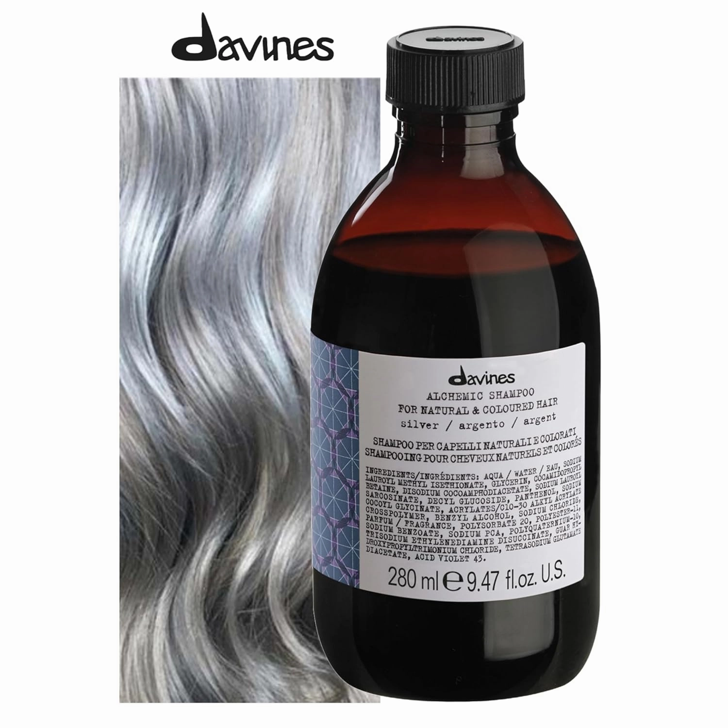 Davines Alchemic Shampoo, Safe Cleansing for Color Treated Hair, 6 Vibrant Shades To Illuminiate And Intensify