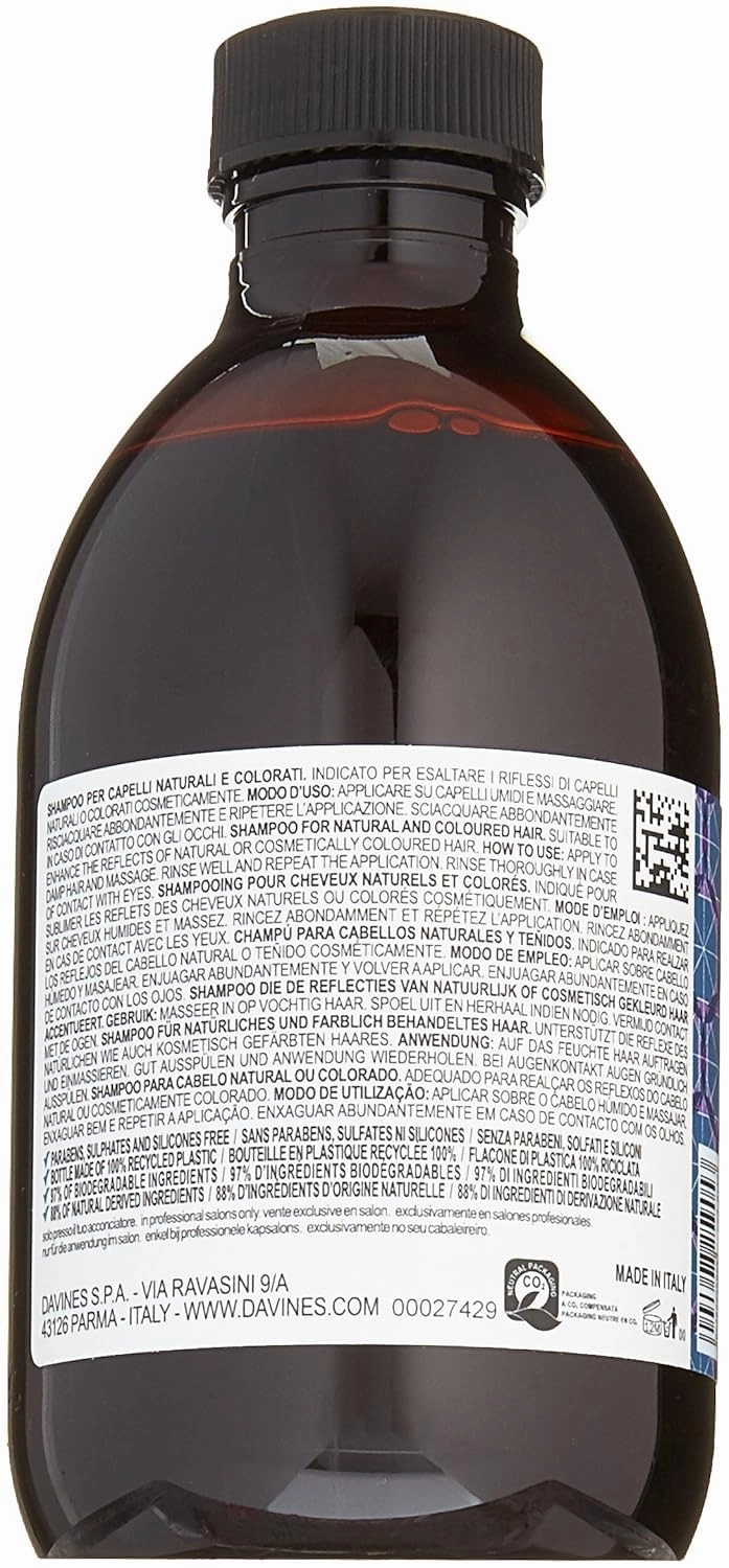 Davines Alchemic Shampoo, Safe Cleansing for Color Treated Hair, 6 Vibrant Shades To Illuminiate And Intensify