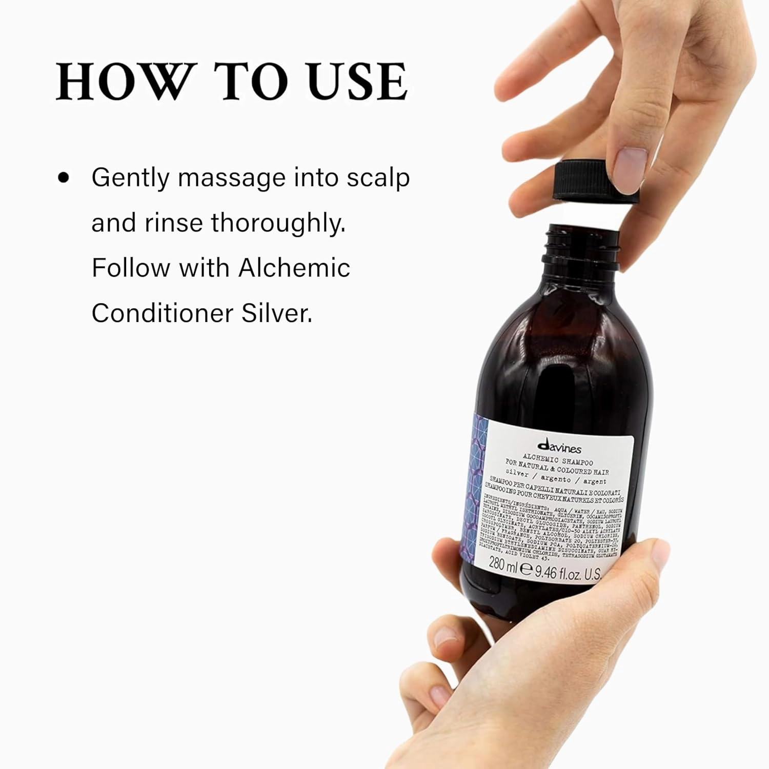 Davines Alchemic Shampoo, Safe Cleansing for Color Treated Hair, 6 Vibrant Shades To Illuminiate And Intensify