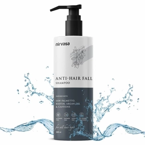 debilioNirvasa Anti-Hair Fall Shampoo for Men and Women | Infused with Saw Palmetto & Biotin | Helps in Blocking DHT, Reducing Hair Fall & Preventing Breakage | Sulphate Free Formula | 200ml