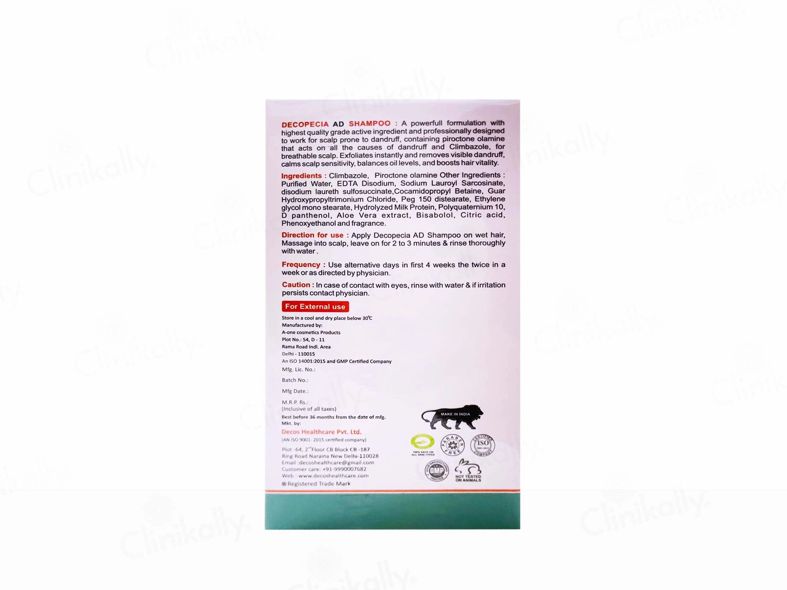 Decopecia-AD Anti Dandruff Shampoo