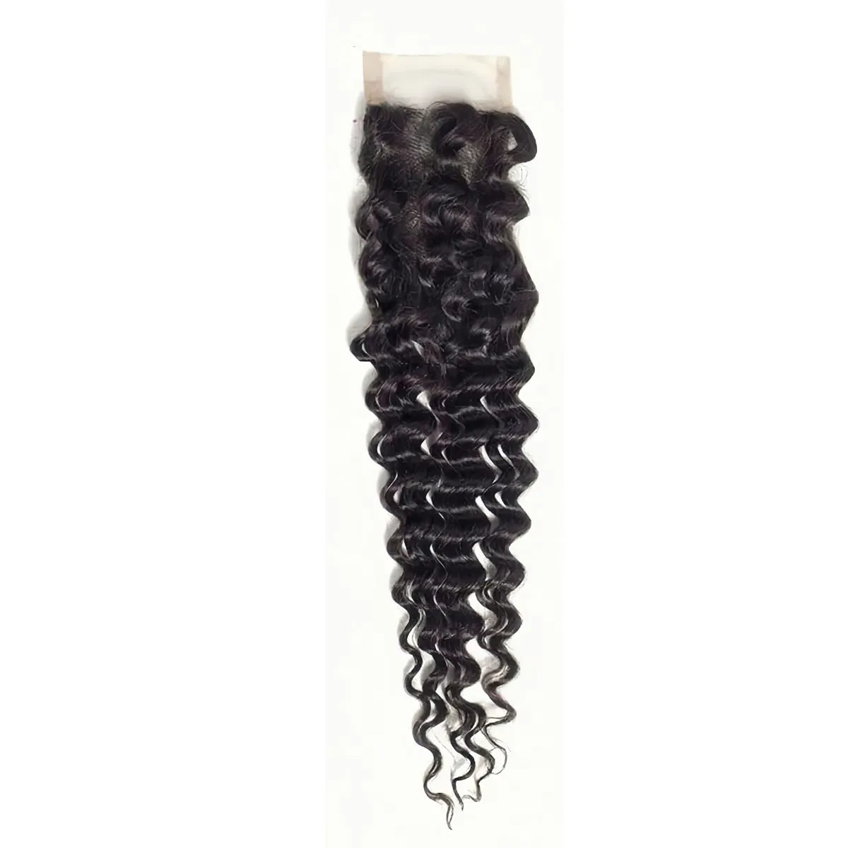 Deep Curly 2x6 HD Lace Closure with Baby Hair Deep Middle Part Remy Human Hair Swiss Kim K Lace Closure (Deep Wave, 10 inch)