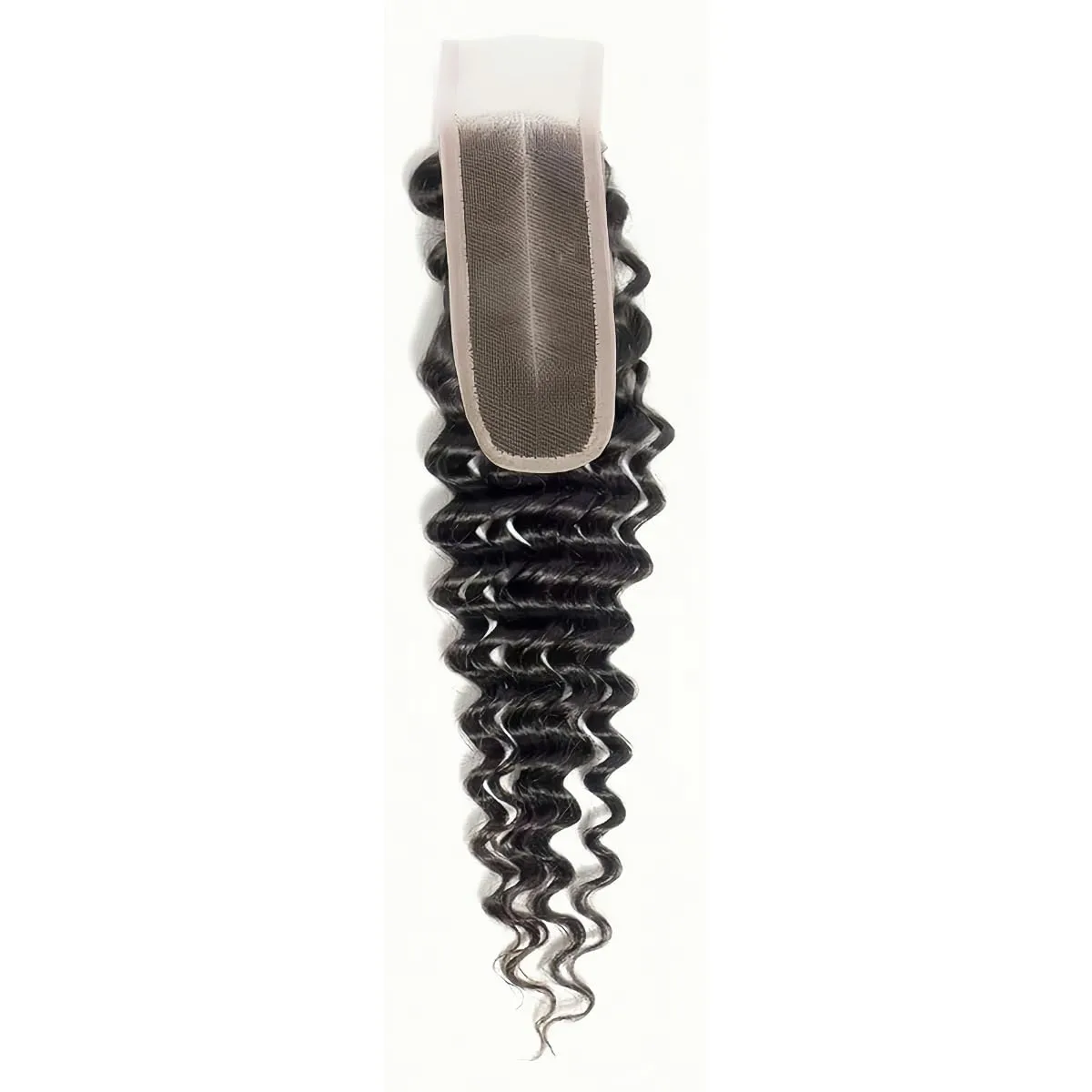 Deep Curly 2x6 HD Lace Closure with Baby Hair Deep Middle Part Remy Human Hair Swiss Kim K Lace Closure (Deep Wave, 10 inch)