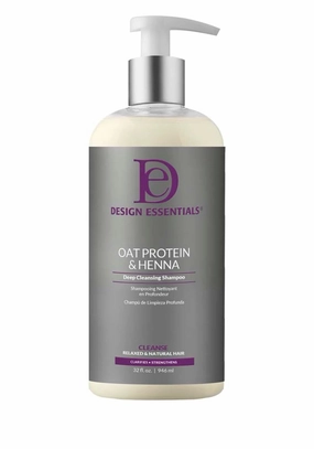 Design Essentials Oat Protein & Henna Deep Cleansing Shampoo for Relaxed & Natural Hair, Clarifies, Strengthens, & Volumizes Hair - Sulfate-Free, 32 Oz (Pack of 1)