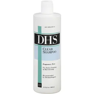DHS Clear Shampoo Fragrance Free 16 oz (Pack of 5)