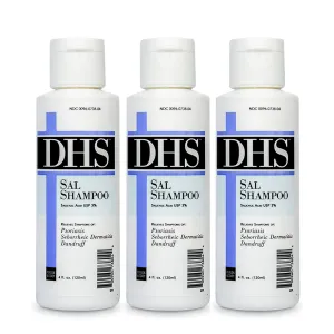 DHS SAL Shampoo - Maximum Strength Shampoo for Psoriasis, Eczema, and Dandruff/Medicated Anti-Dandruff Shampoo Reduces Oil, Treats Itchy Scalp with Salicylic Acid/PBA-free, Fragrance-free / 4oz