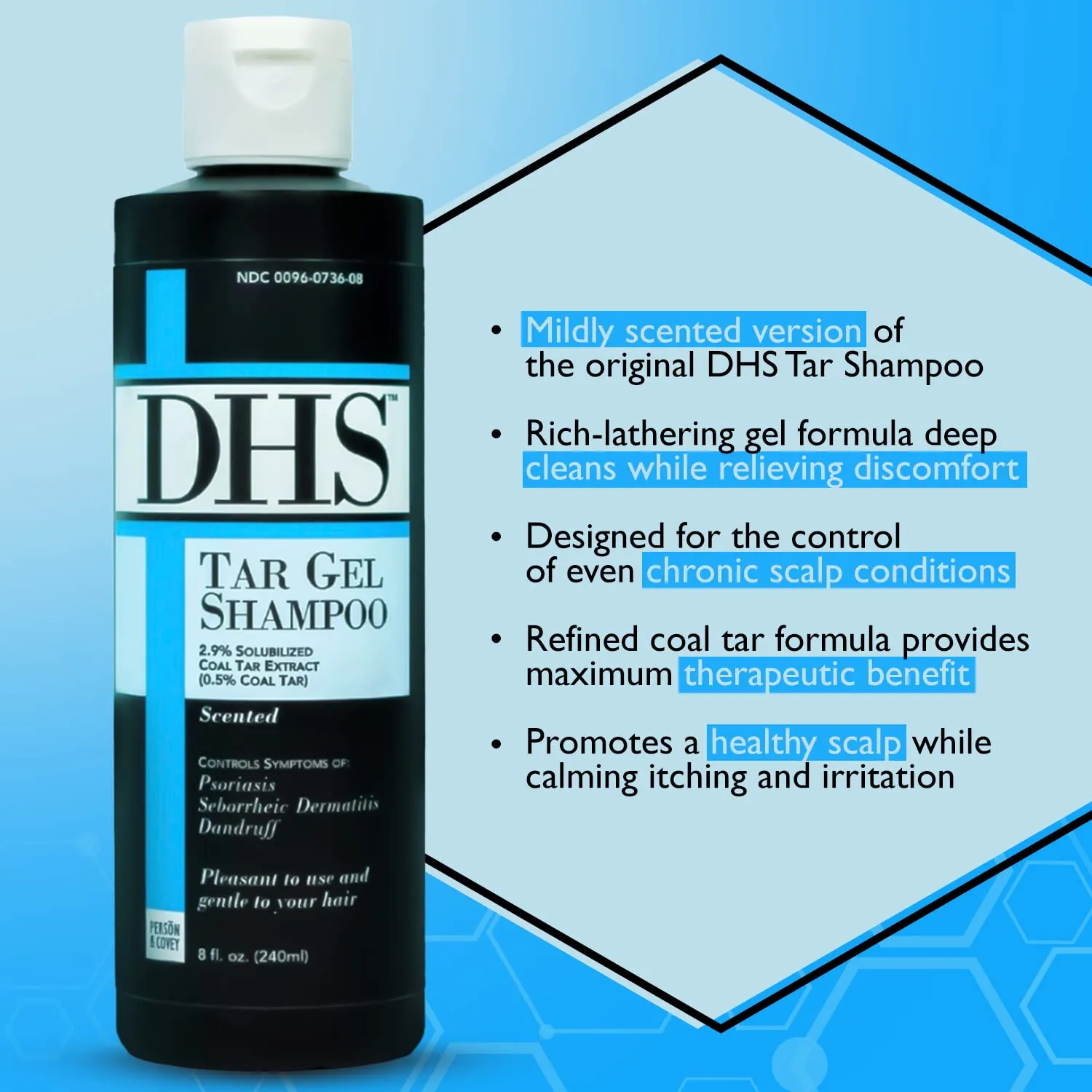 DHS Tar Gel Shampoo Scented 8 oz