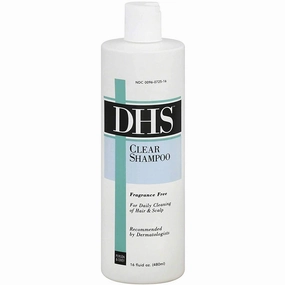 DHS Clear Hair Shampoo for Daily Cleaning of Hair and Scalp, Fragrance Free - 16 Oz (Pack of 6)