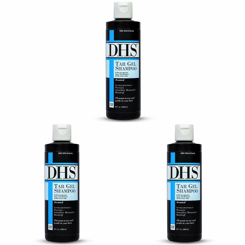 DHS Person & Covey, Inc T Gel Shampoo - Anti Dandruff Shampoo, Mildly Scented Psoriasis Shampoo - Refined Coal Tar Shampoo Gel Formula, Scalp Psoriasis Shampoo, Deep Cleansing Rich Lather - 8 Fl. Oz.