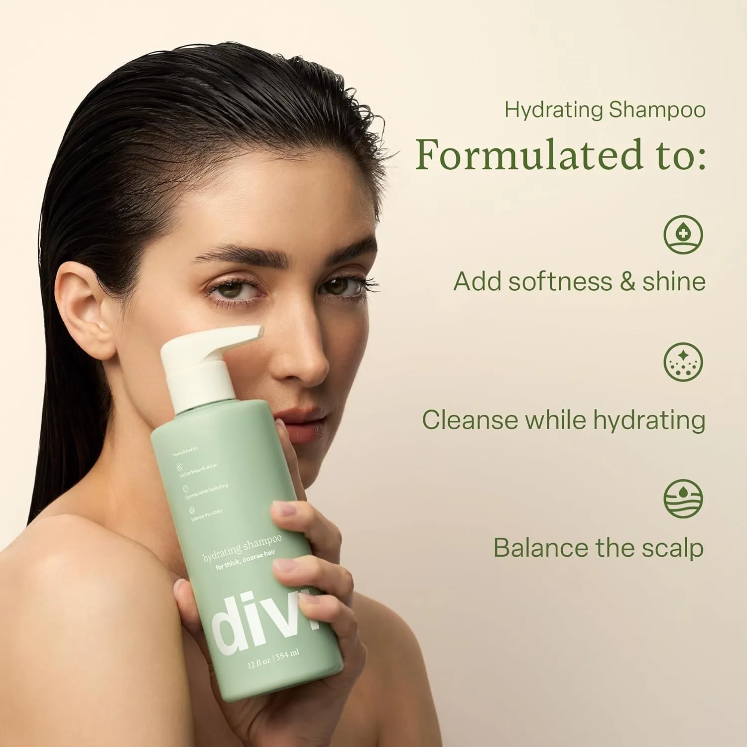 Divi Hydrating Shampoo and Conditioner Set for Women and Men - Gently Cleanses, Removes Scalp Buildup, Hydrates, and Nourishes Hair, Strengthens All Hair Types, Vegan, Cruelty-Free, 2 x 12 Fl Oz