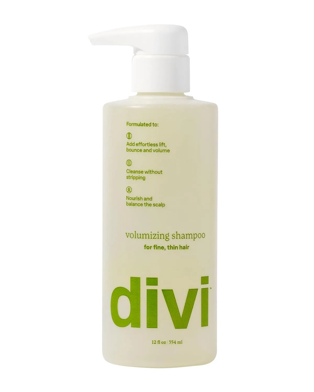 Divi Volumizing Shampoo for Women and Men - Lightweight Volume Shampoo for Fine Hair - Formulated to Cleanse, Nourish and Balance the Scalp, 12 Fl Oz.