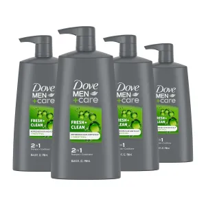 DOVE MEN   CARE 2-in-1 Shampoo and Conditioner Fresh and Clean 4 Count Nourishes and Invigorates Helps Strengthen Hair 25.4 oz