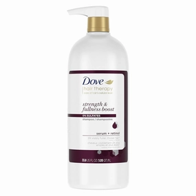 Dove Hair Therapy Shampoo Strengthening Treatment for Thin, Fine Hair Strength and Fullness Boost Sulfate Free Shampoo for 2X Visibly Fuller, Thicker Hair 33.8 oz
