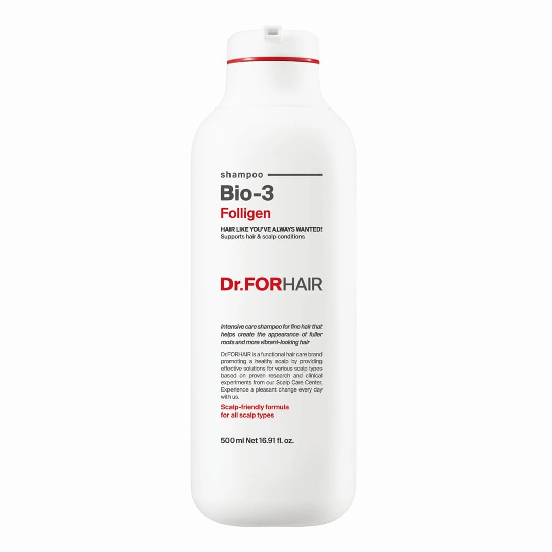 Dr.FORHAIR Bio-3 Folligen Biotin Shampoo (16.9 oz) Scalp Strengthen and Improve Volume Scalp-friendly formula (No Parabens, Silicone, Sulfates)
