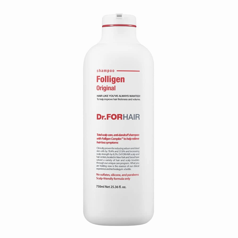 Dr.FORHAIR Scalp Strengthening Folligen Shampoo 750 ml/16.91 fl. oz. | Hair Strengthening Shampoo With Biotin And Ceramide | No.1 Korean Scalp Care | For Thinning Hair | Hypoallergenic