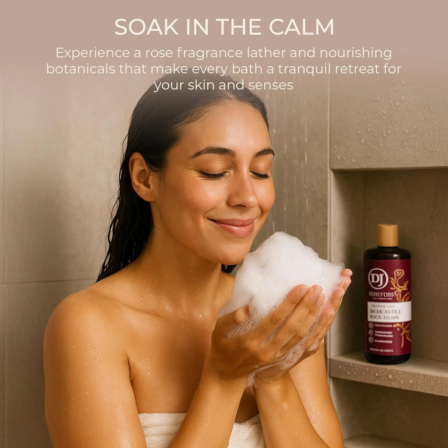 DR. JACOBS NATURALS Castile Rose All-Natural Body Wash for Moisturizing Dry and Sensitive Skin Shampoo with Plant-Based Ingredients Gluten, Preservatives-Free Formula - 32 oz, Pack of 3