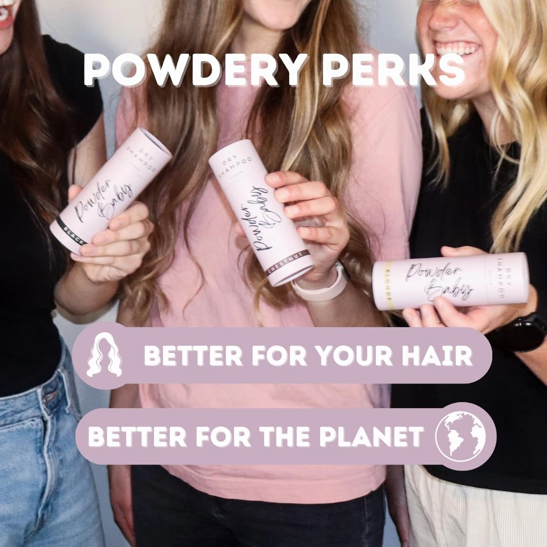 Dry Shampoo Powder | Organic & Vegan | Non-Aerosol Shampoo for Brown Hair | Adds Volume | 1.7 Oz | Talc-Free, Cruelty-Free | Made in USA | Eco-Friendly Packaging (Brown)
