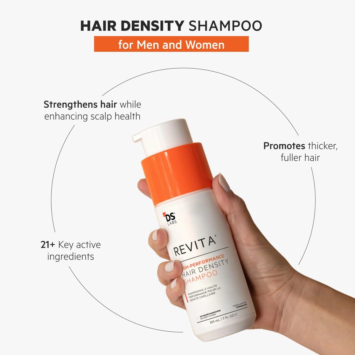 DS Labs Revita Shampoo and Spectral Men's Kit – High-Performance Hair Density Shampoo & Serum Bundle, Volumizing & Thickening, Fuller, Healthier-Looking Hair, Sulfate & Silicone Free, For Men