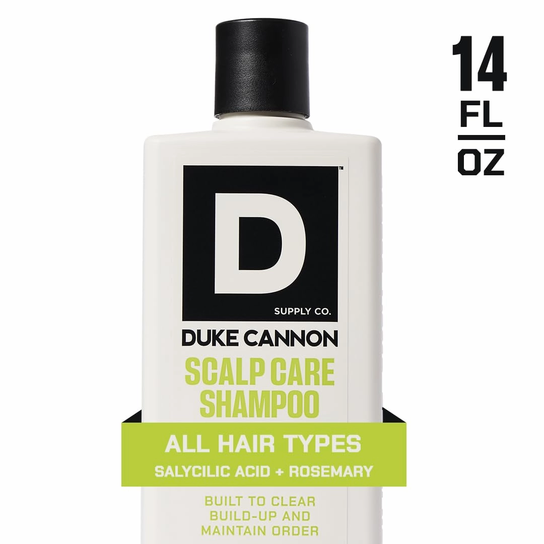 Duke Cannon Superior Grade Scalp Care Shampoo for Men, 14 oz – Salicylic Acid for Build-Up Removal, Rosemary & Arnica for Scalp Soothing, Wheat Protein for Strength, Sulfate-Free
