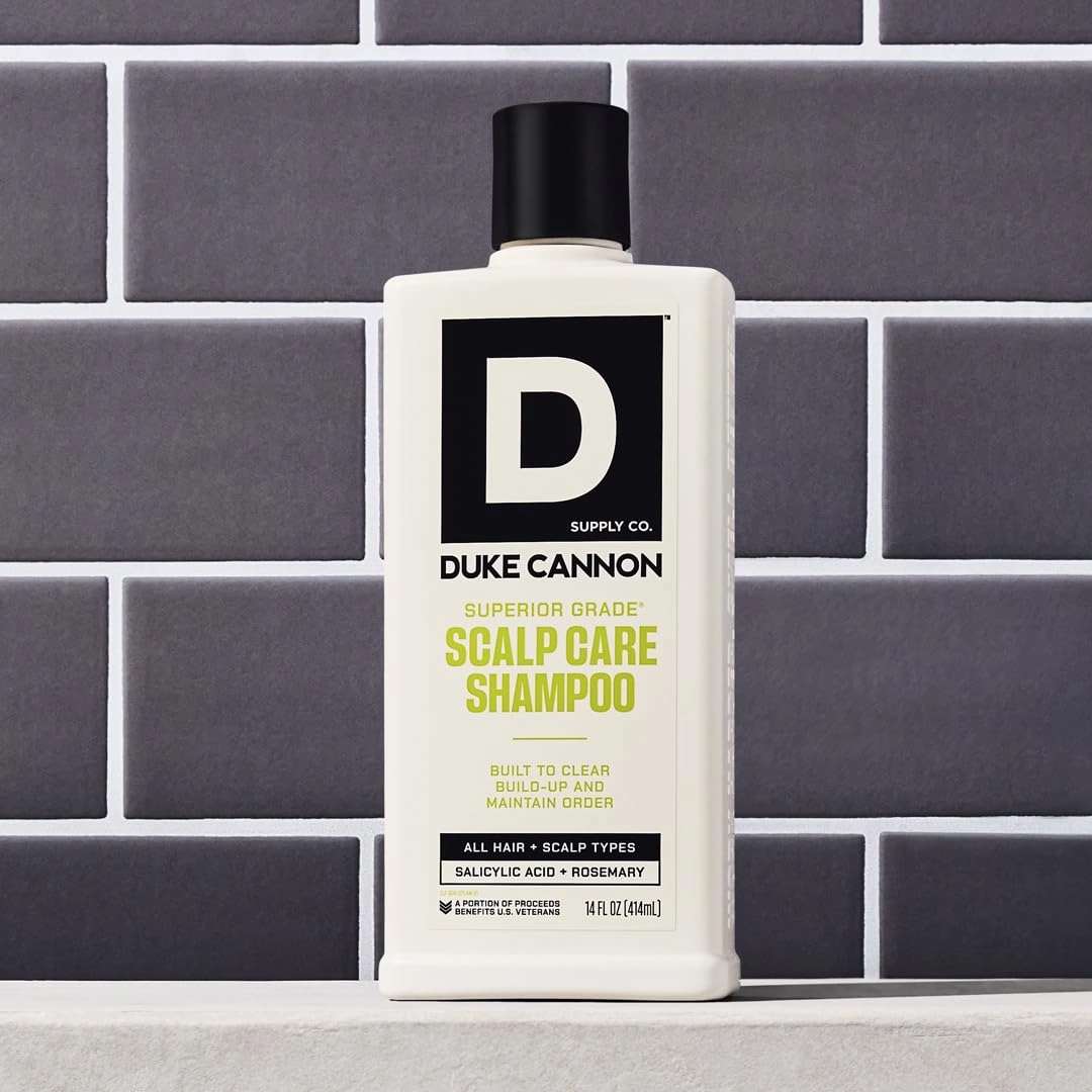 Duke Cannon Superior Grade Scalp Care Shampoo for Men, 14 oz – Salicylic Acid for Build-Up Removal, Rosemary & Arnica for Scalp Soothing, Wheat Protein for Strength, Sulfate-Free