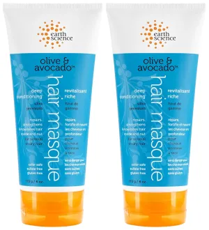EARTH SCIENCE - Olive & Avocado Deep Conditioning Hair Masque: For Normal to Dry Hair (2 pk, 6 oz.)
