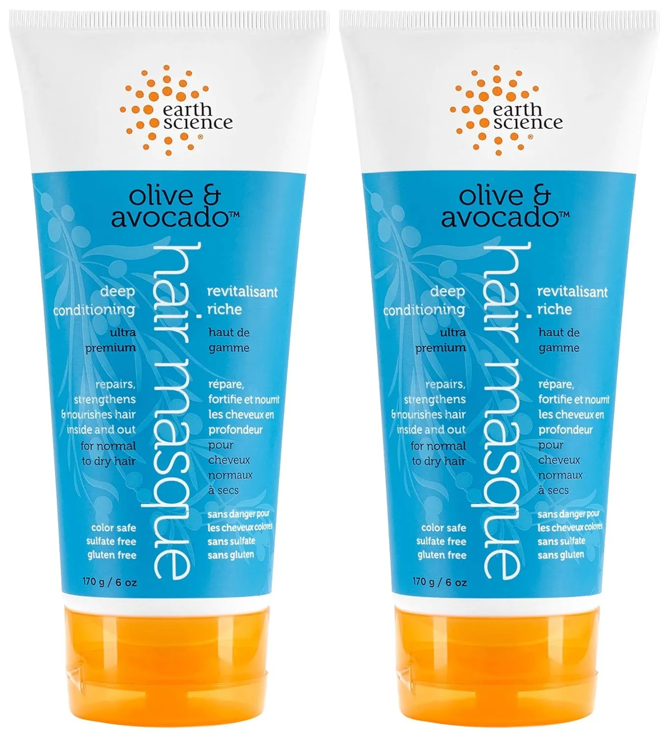 EARTH SCIENCE - Olive & Avocado Deep Conditioning Hair Masque: For Normal to Dry Hair (2 pk, 6 oz.)