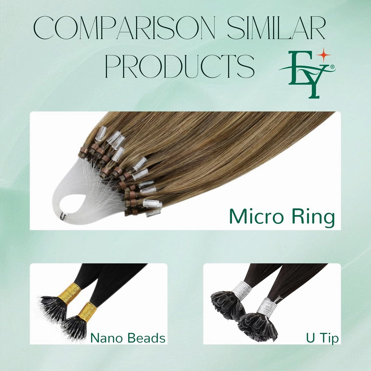 Easyouth Micro Loop Hair Extensions Real Human Hair Brown Microlink Hair Extensions Human Hair Dark Brown Highlights Blonde Bead Hair Extension Blend Seamlessly with Natural Hairs 18In 50g 50s