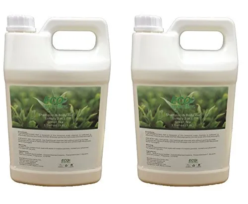 ECO amenities 2 Bottles Nourishing Shampoo and Body Wash 2 in 1; Refill Hair and Body Care Bathroom Hotel Toiletries