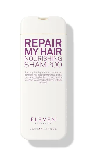 ELEVEN AUSTRALIA Repair My Hair Nourishing Shampoo - Strengthens & Repairs Damaged Hair, Deep Moisture & Restores Shine, Sulfate-Free, Color Safe Formula