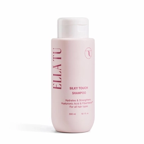 Ellatu Silky Touch Shampoo for Women - Nourishing Formula with Hyaluronic Acid, Castor, & Moringa Oil for All Hair Types - Dry, Damaged, Curly Hair - Hydrates, Strengthens, & Adds Shine (10.1 Fl. Oz)