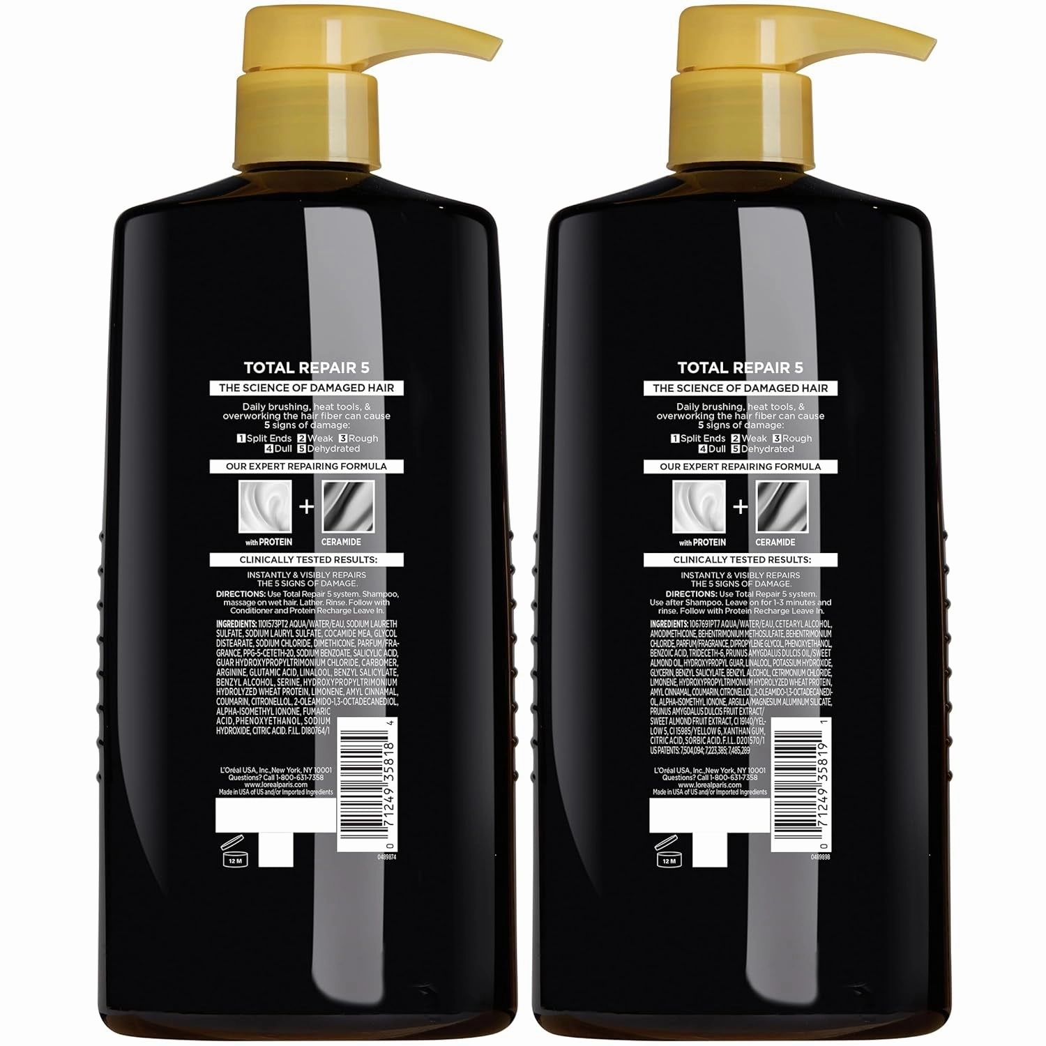 Elvive Total Repair 5 Repairing Shampoo and Conditioner for Damaged Hair, 28 Ounce (Set of 2)