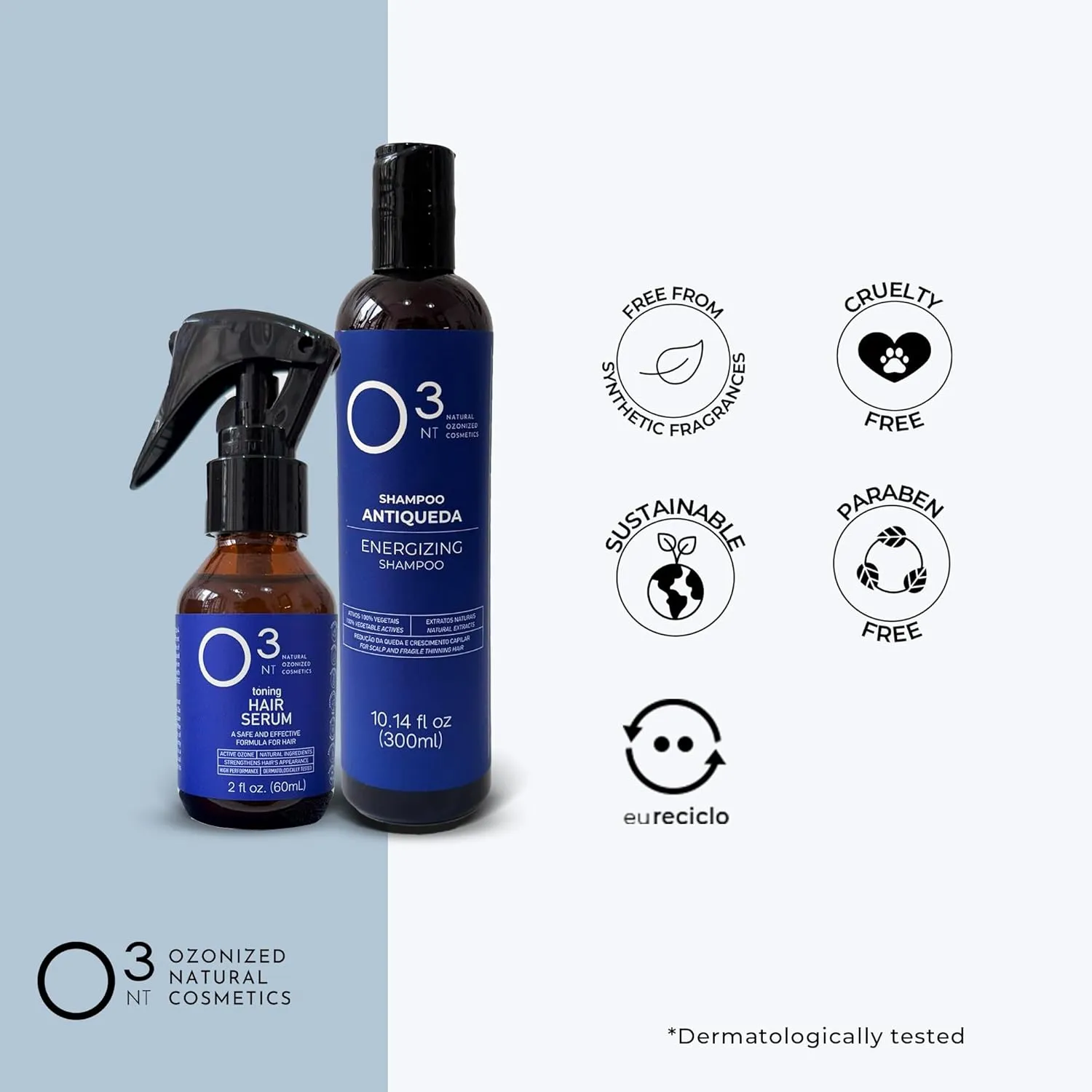 Energizing Shampoo   Hair Serum Kit - High-Performance Natural Hair Treatment - Ozone Therapy - Strengthening & Toning for Healthy Hair - Shampoo 10.14 Fl Oz Serum 2.03 Fl Oz