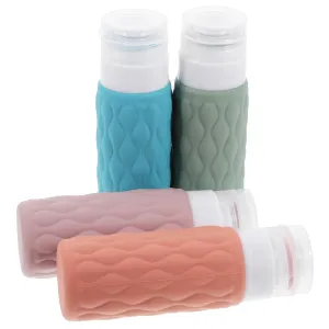 ERINGOGO 4Pcs Travel Bottles Squeeze Travel Lotion and Shampoo Containers Includes and Storage Bag