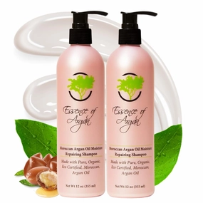 Essence Of Argan Renewing Hair Care Products Infused with 100% Pure Moroccan Organic Argan Oil - Volumizes, Nourishes Your Hair - All Hair Types (Shampoo (x2))