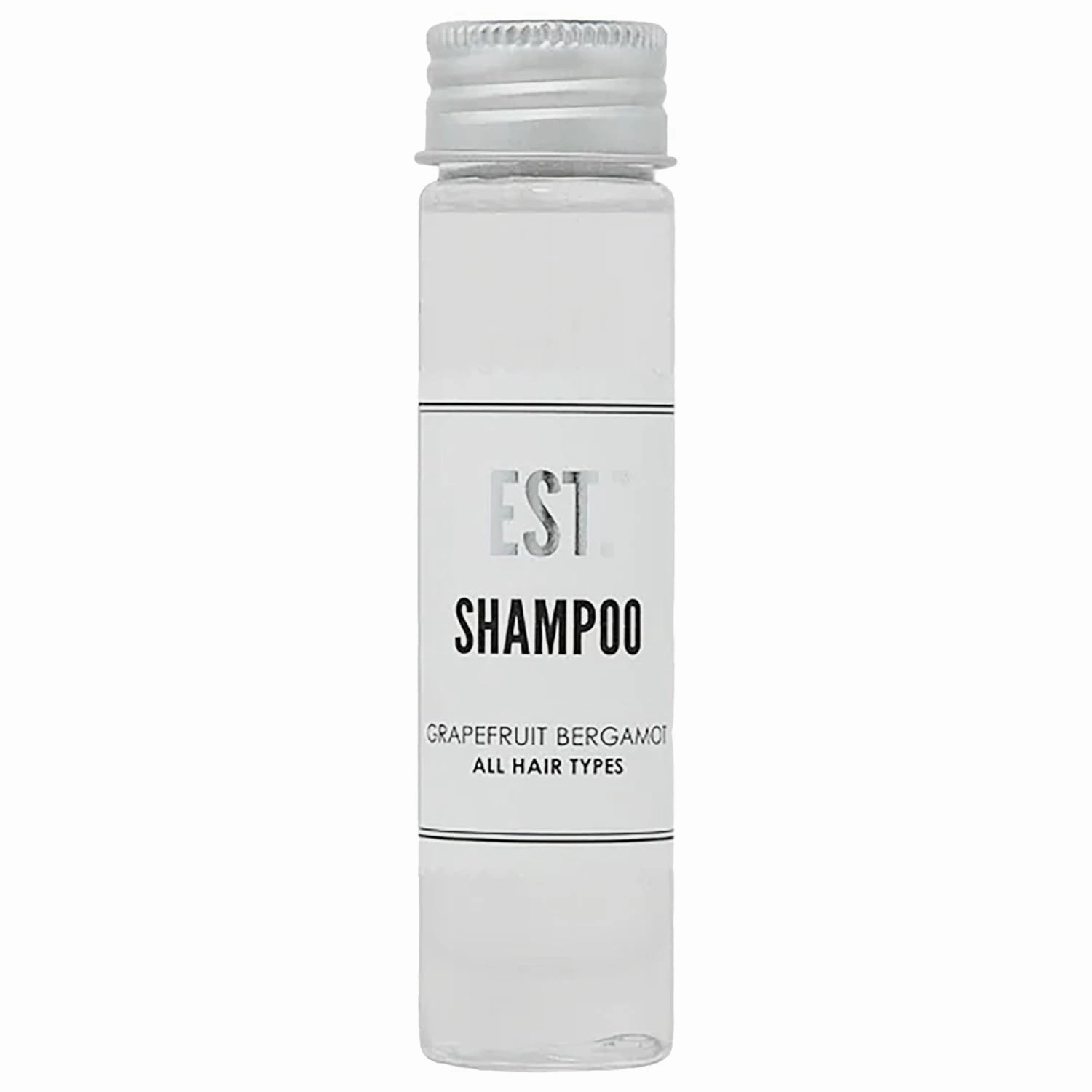 EST. Shampoo with Grapefruit-Bergamot fragrance, Biodegradable/Recyclable Bottle with Screw Top, 1.41oz / 40ml, Pack of 48