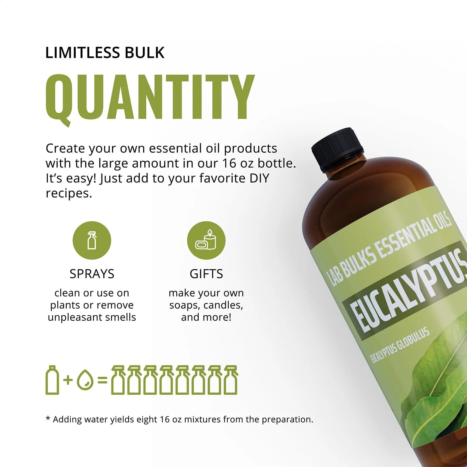 Eucalyptus Essential Oil 16 oz (473 ml) for Diffusers, Home Care, Candles, Aromatherapy, Candle Making