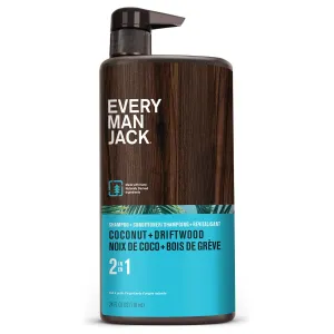 Every Man Jack 2-in-1 Daily Shampoo   Conditioner - Coconut & Driftwood | Nourishing For All Hair Types, Naturally Derived, Cruelty-Free Shampoo and Conditioner Set for Men | 24oz -1 Bottle