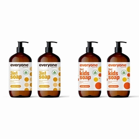 Everyone 3-in-1 Kids and Adults Shampoo, Bubble Bath, and Body Wash, 32 Fl Oz (Pack of 4)
