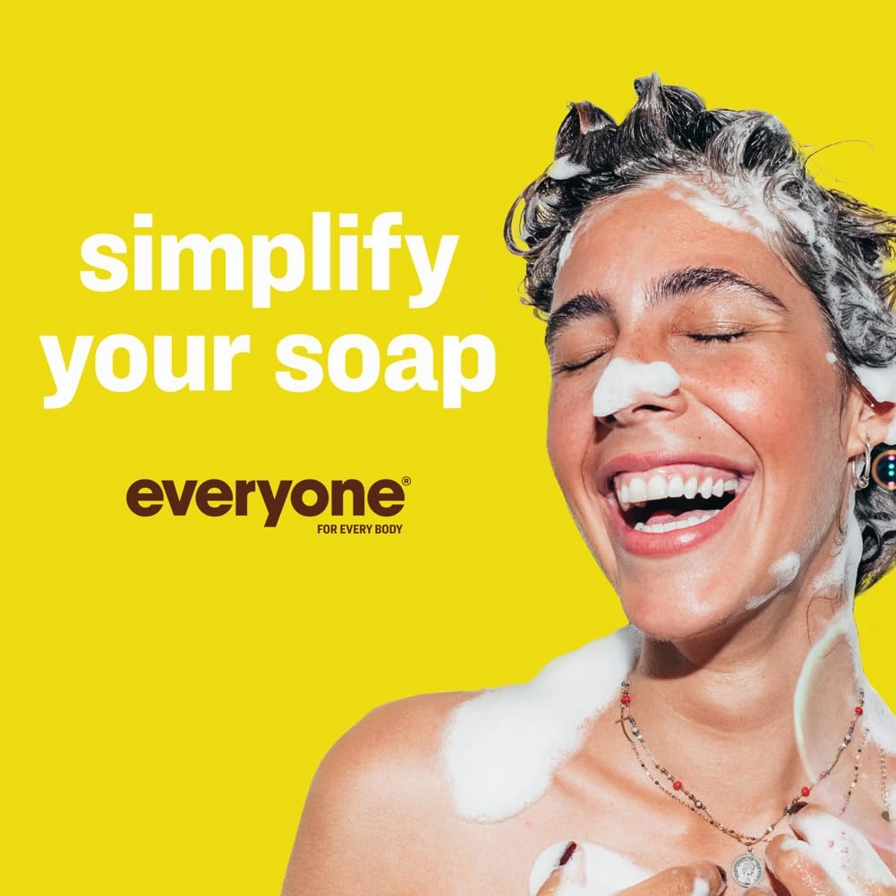 Everyone 3-in-1 Soap Body Wash, Bubble Bath, Shampoo, Travel Size, 2 Ounce (Pack of 12), Coconut and Lemon, Coconut Cleanser with Plant Extracts and Pure Essential Oils