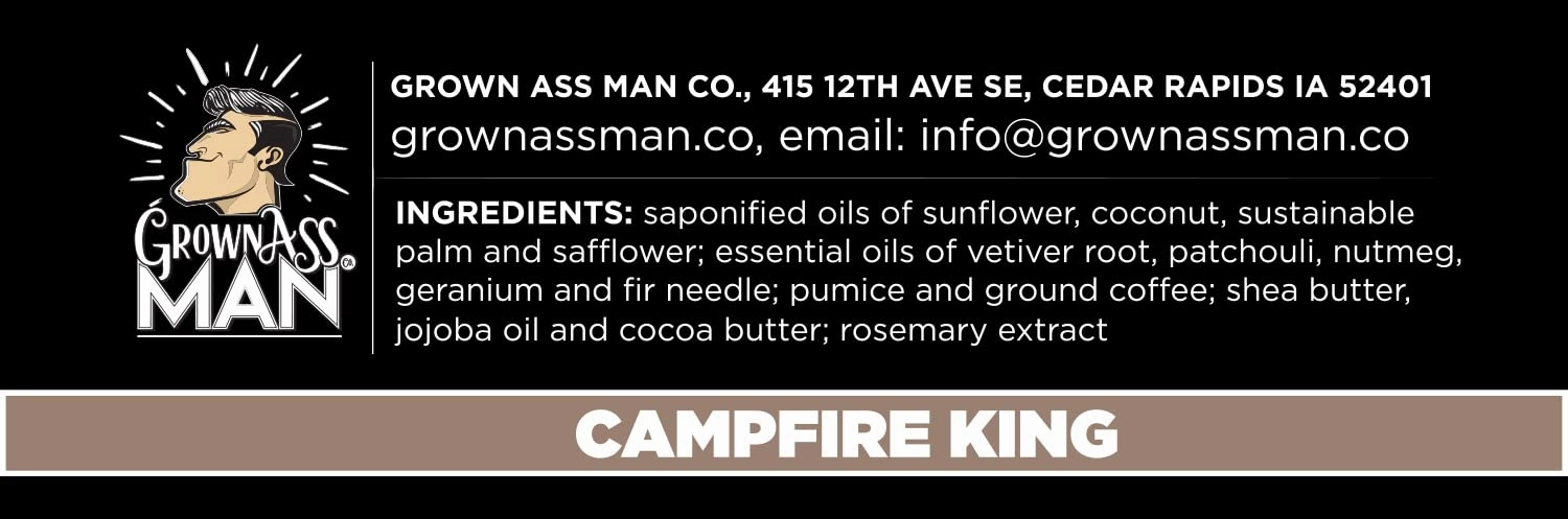 Exfoliating Body Bars - Solid Soap with Natural Oils & Gentle Scrub - Plastic Free & Eco-Friendly, Natural & Organic for All Skin, 4oz Bar - Campfire King - Coarse Exfoliant, 6-Pack