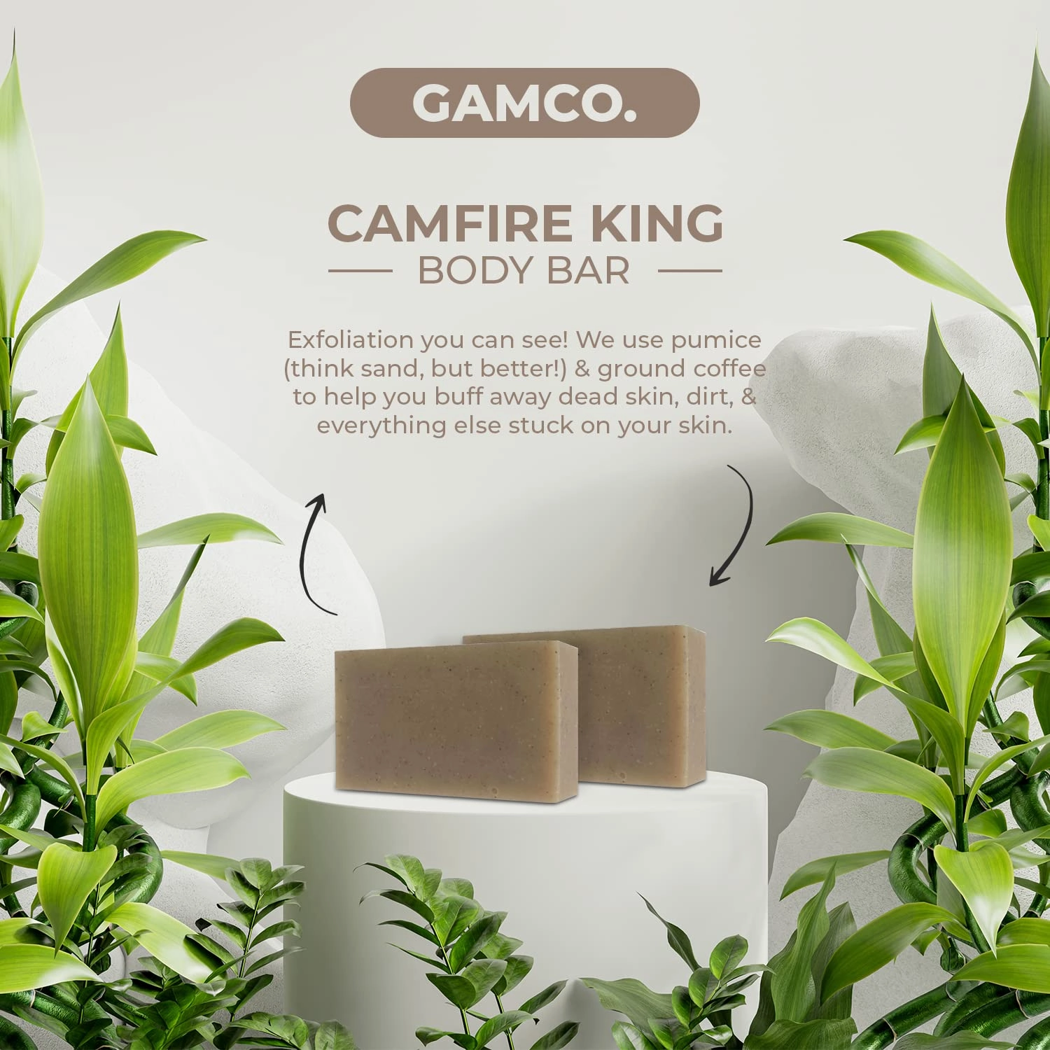 Exfoliating Body Bars - Solid Soap with Natural Oils & Gentle Scrub - Plastic Free & Eco-Friendly, Natural & Organic for All Skin, 4oz Bar - Campfire King - Coarse Exfoliant, 6-Pack