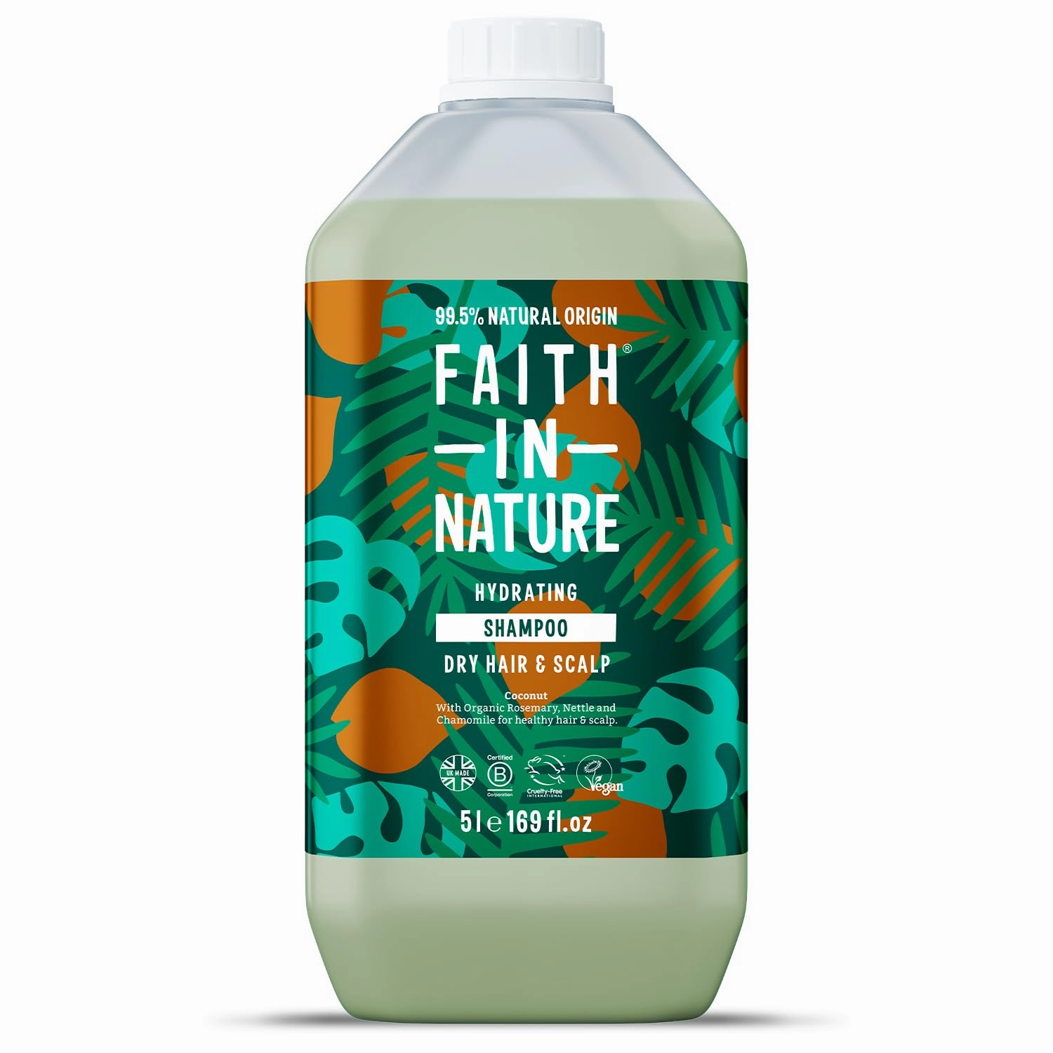 FAITH IN NATURE Natural Shampoo - Vegan & Cruelty Free, No SLS or Parabens - 169 fl oz Refill Pack, Coconut