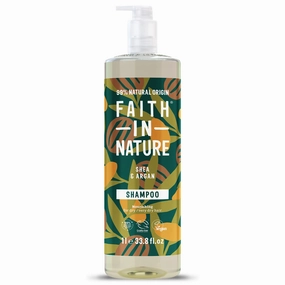 FAITH IN NATURE Natural Shampoo - Vegan & Cruelty Free, No SLS or Parabens - 33.8 fl oz Family Sized, Shea & Argan